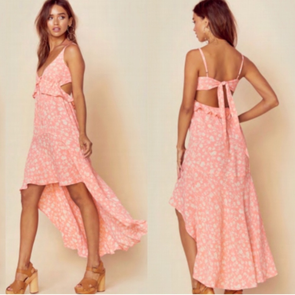 Planet Blue / Blue Life Jolie Maxi Dress in Bright Peach Floral